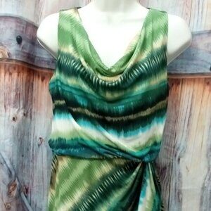 Serengeti Sleeveless Dress One Piece Top with Gathered Skirt Size Small